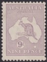 Click for more photos and details Australia 1915 KGV Roo 9d Violet wmk Pointed Crown Mint SG27 cat £225