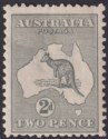 Click for more photos and details Australia 1915 KGV Roo 2d Grey Die I wmk Narrow Crown Mint SG35 cat £50