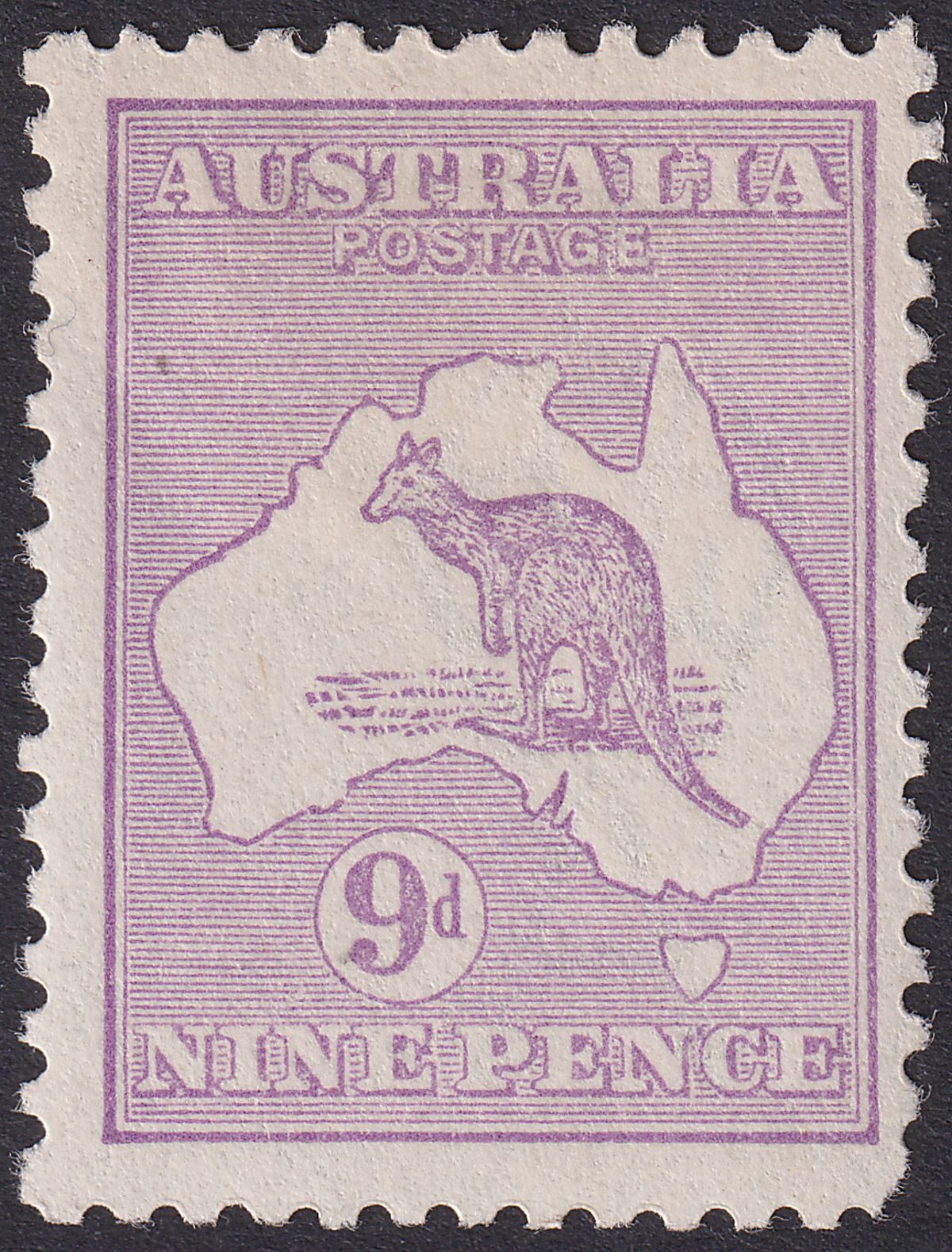 Australia 1916 KGV Roo 9d Violet wmk Narrow Crown Die II Mint SG39 c£65 sh cornr