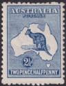 Click for more photos and details Australia 1917 KGV Roo 2½d Deep Blue wmk Narrow Crown Mint SG36 cat £29