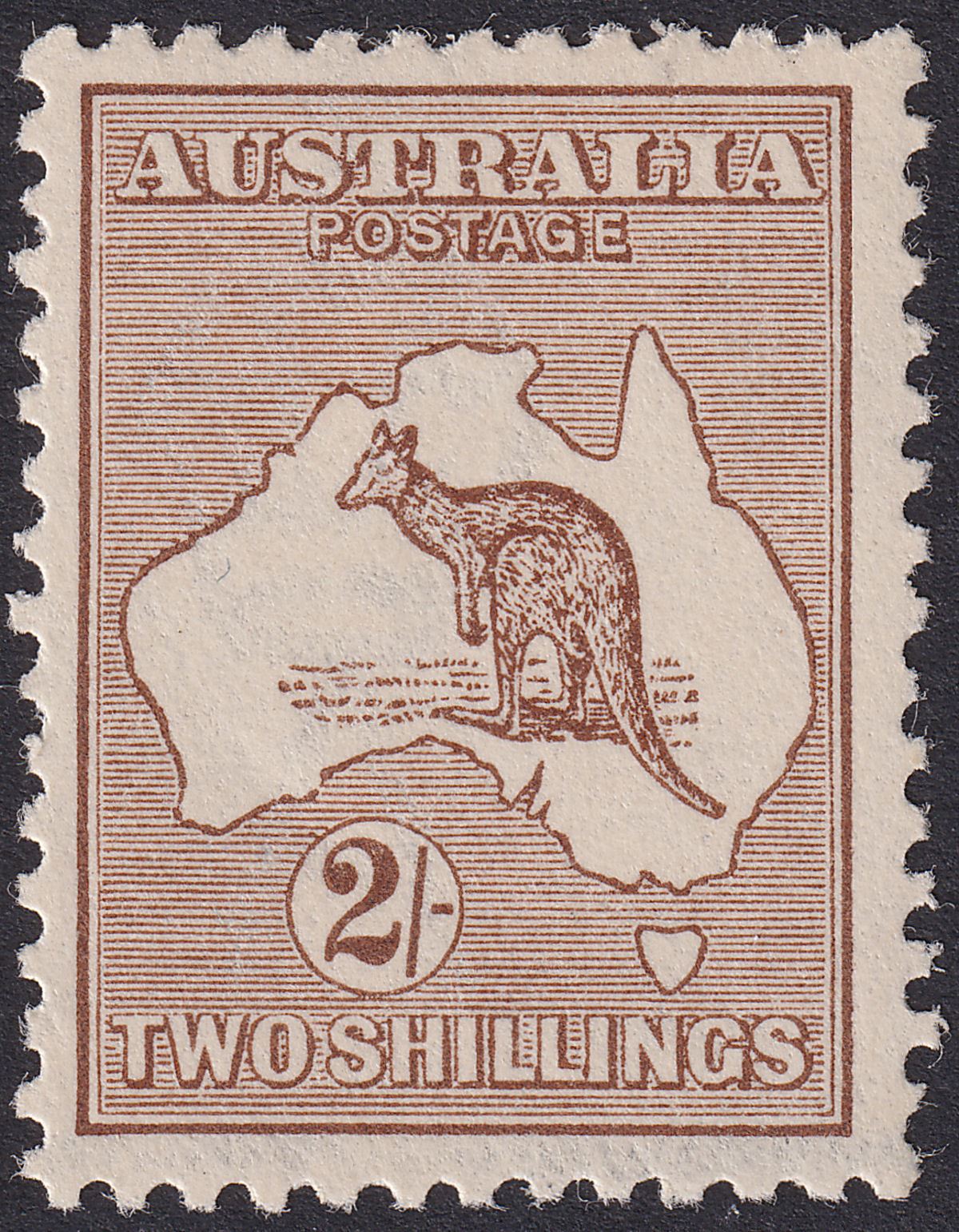 Australia 1916 KGV Roo 2sh Brown wmk Narrow Crown Mint SG41 cat £300