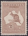 Click for more photos and details Australia 1916 KGV Roo 2sh Brown wmk Narrow Crown Mint SG41 cat £300