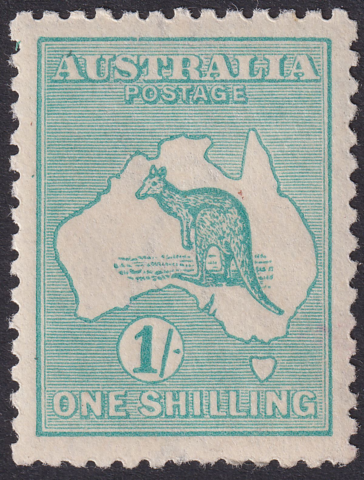 Australia 1920 KGV Roo 1sh Blue-Green Die IIB wmk Narrow Crown Mint SG40b cat£85