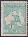 Click for more photos and details Australia 1920 KGV Roo 1sh Blue-Green Die IIB wmk Narrow Crown Mint SG40b cat£85