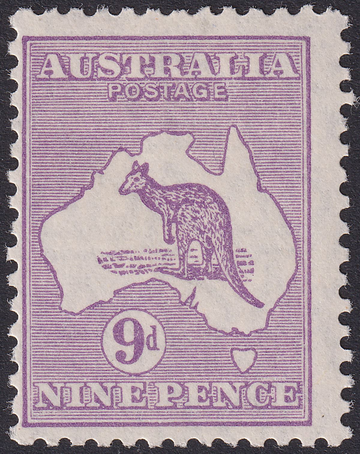 Australia 1929 KGV Roo 9d Violet wmk Small Multi Mint SG108 cat £50