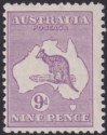 Click for more photos and details Australia 1929 KGV Roo 9d Violet wmk Small Multi Mint SG108 cat £50