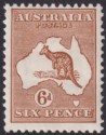 Click for more photos and details Australia 1929 KGV Roo 6d Chestnut wmk Small Multi Mint SG107 cat £40