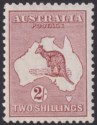 Click for more photos and details Australia 1929 KGV Roo 2sh Maroon wmk Small Multi Mint SG110 cat £140