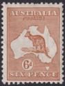 Click for more photos and details Australia 1932 KGV Roo 6d Chestnut wmk CofA Mint SG132 cat £42