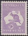 Click for more photos and details Australia 1932 KGV Roo 9d Violet wmk CofA Mint SG133 cat £45