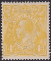 Click for more photos and details Australia 1916 KGV 4d Lemon-Yellow Mint SG22b cat £85