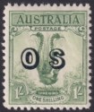 Click for more photos and details Australia 1932 KGV Official 1sh Lyrebird Green OS Overprint UM Mint SG O136 c£55