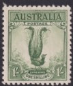 Click for more photos and details Australia 1932 KGV Lyrebird 1sh Green Mint SG140 cat £45