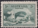 Click for more photos and details Australia 1932 KGV Sydney Harbour Bridge 5sh Blue-Green Mint SG143 cat £425