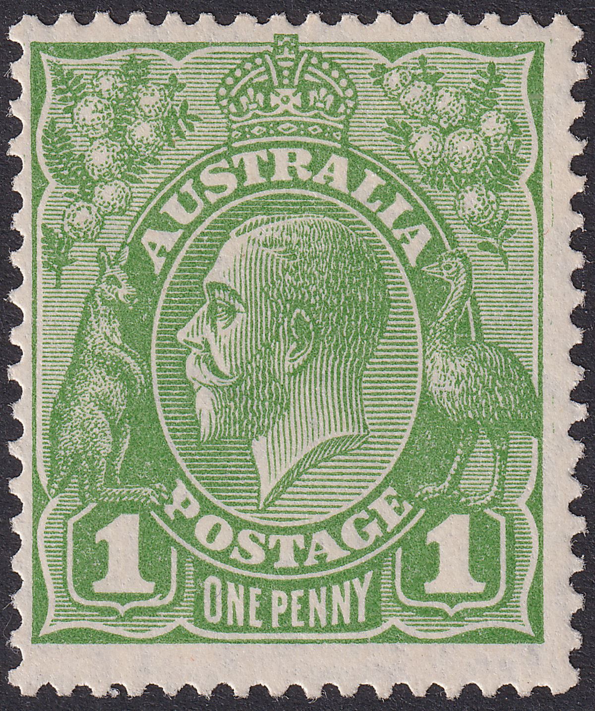 Australia 1928 KGV 1d Green Die II p13½x12½ Mint SG95b cat £50