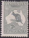 Australia 1913 KGV Roo 2d Grey wmk Wide Crown Mint SG3 cat £65