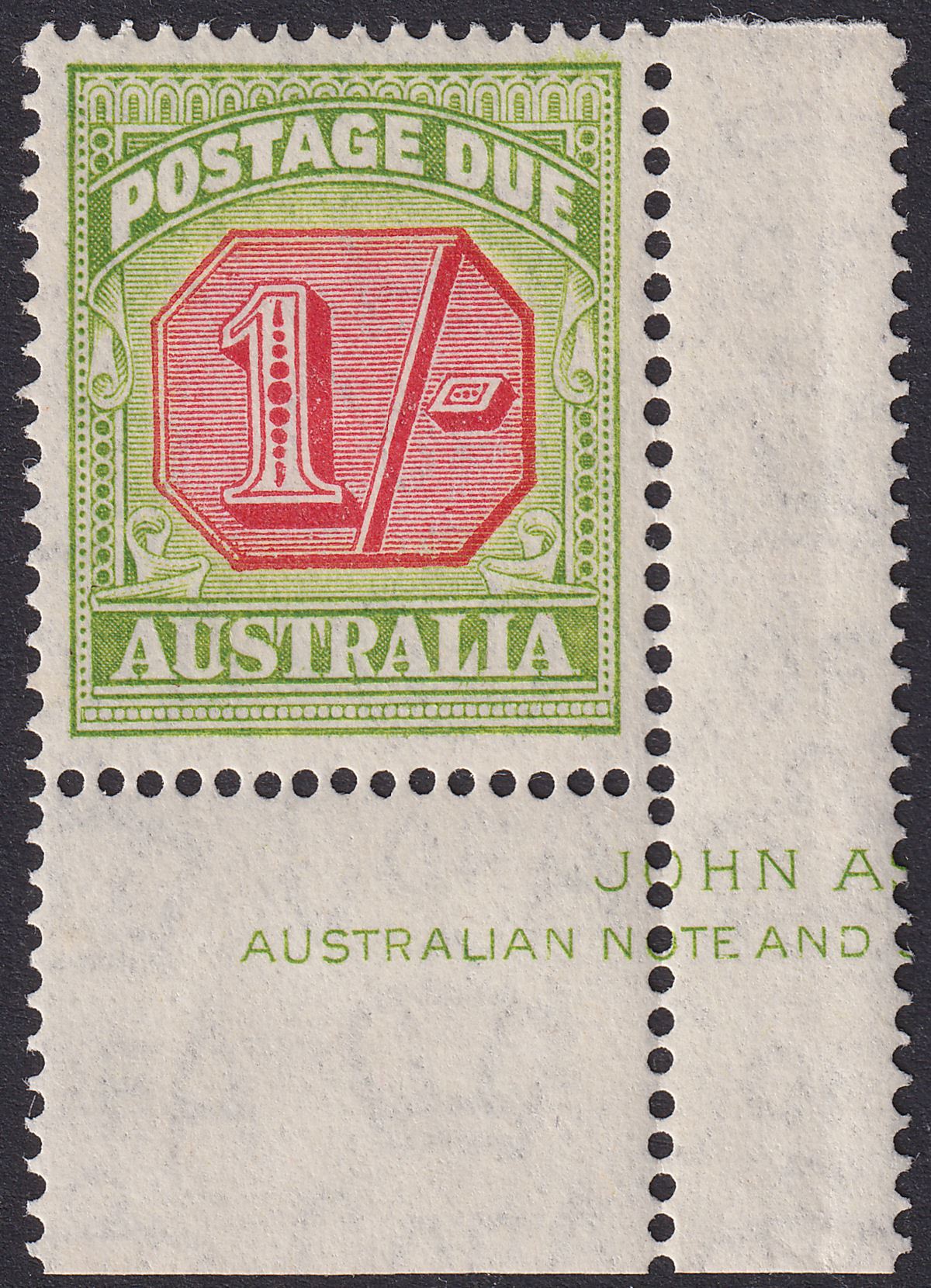 Australia 1938 KGVI Postage Due 1sh UM Mint SG D118 cat £75 MNH