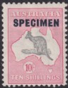 Australia 1932 KGV SPECIMEN Roo 10sh Grey and Pink Mint SG136s