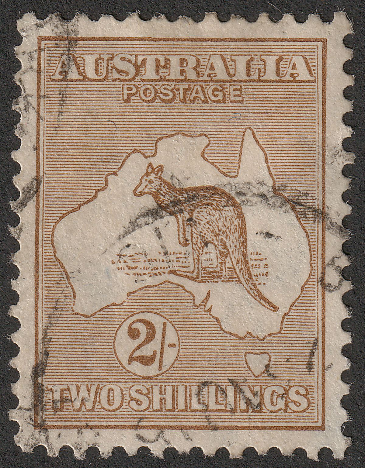 Australia 1915 KGV Roo 2sh Brown wmk Pointed Crown Used SG29 cat £150