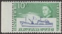Click for more photos and details British Antarctic Territory 1963 RRS Shackleton 10sh Ultra + Emerald Mint SG14