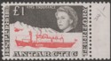 Click for more photos and details British Antarctic Territory 1969 HMS Endurance £1 Red + Brnish Black Mint SG15a