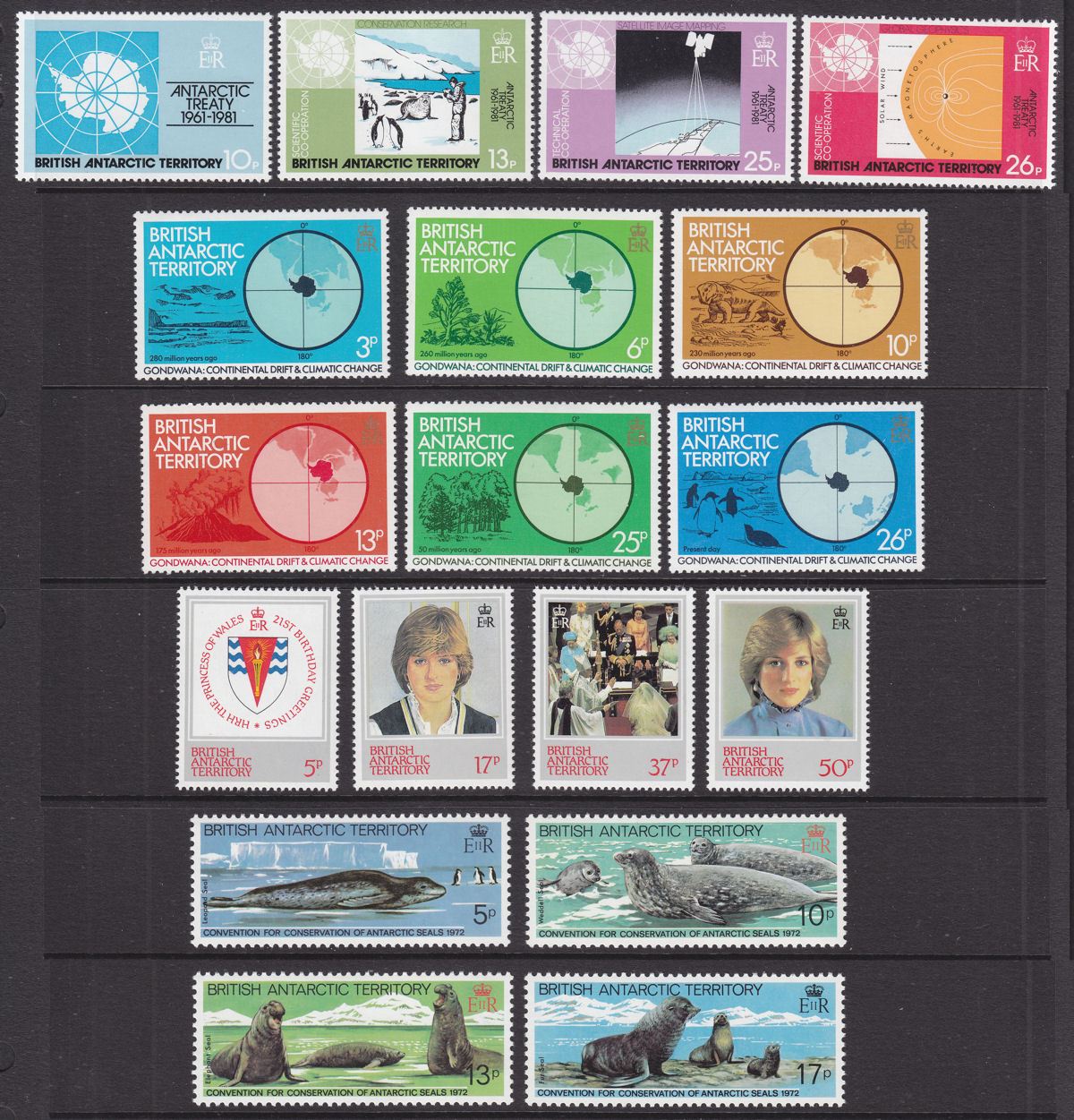 British Antarctic Territory 1972-88 QEII Selection Mint BAT