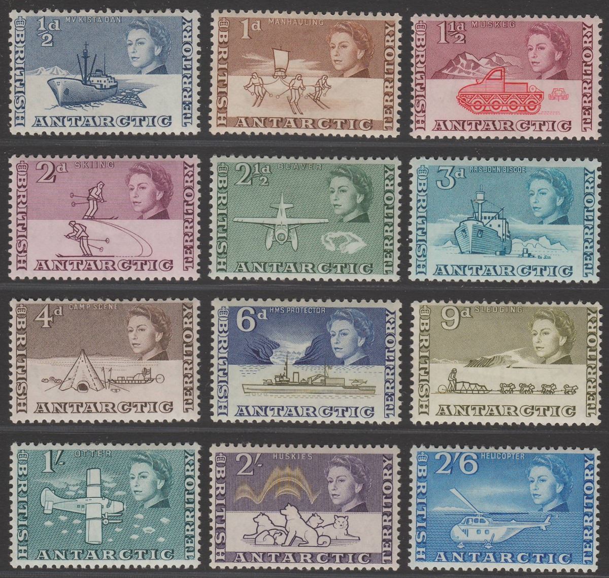 British Antarctic Territory 1963 QEII Set to 2sh6d Mint SG1-12 cat £64 sm issues