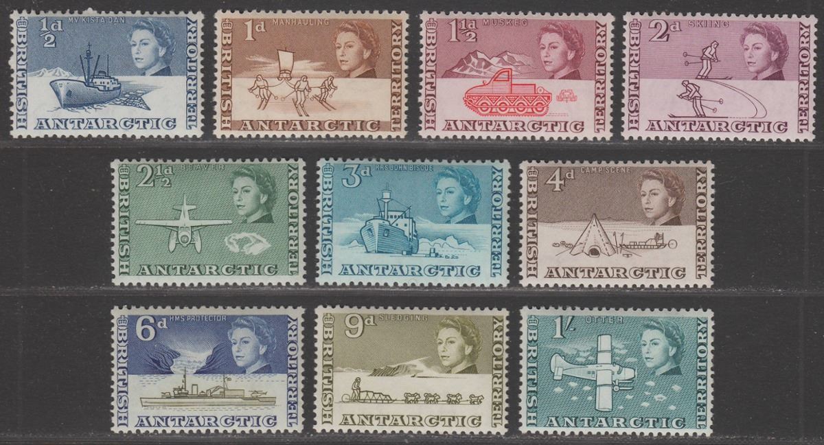 British Antarctic Territory 1963 QEII Set to 1sh Mint SG1-10 cat £20