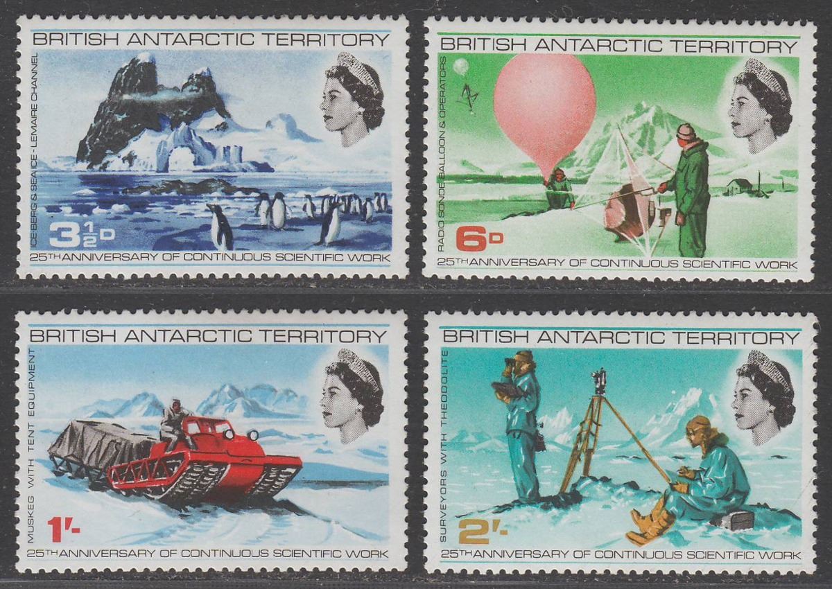 British Antarctic Territory 1969 QEII Scientific Work Set Mint SG20-23 BAT