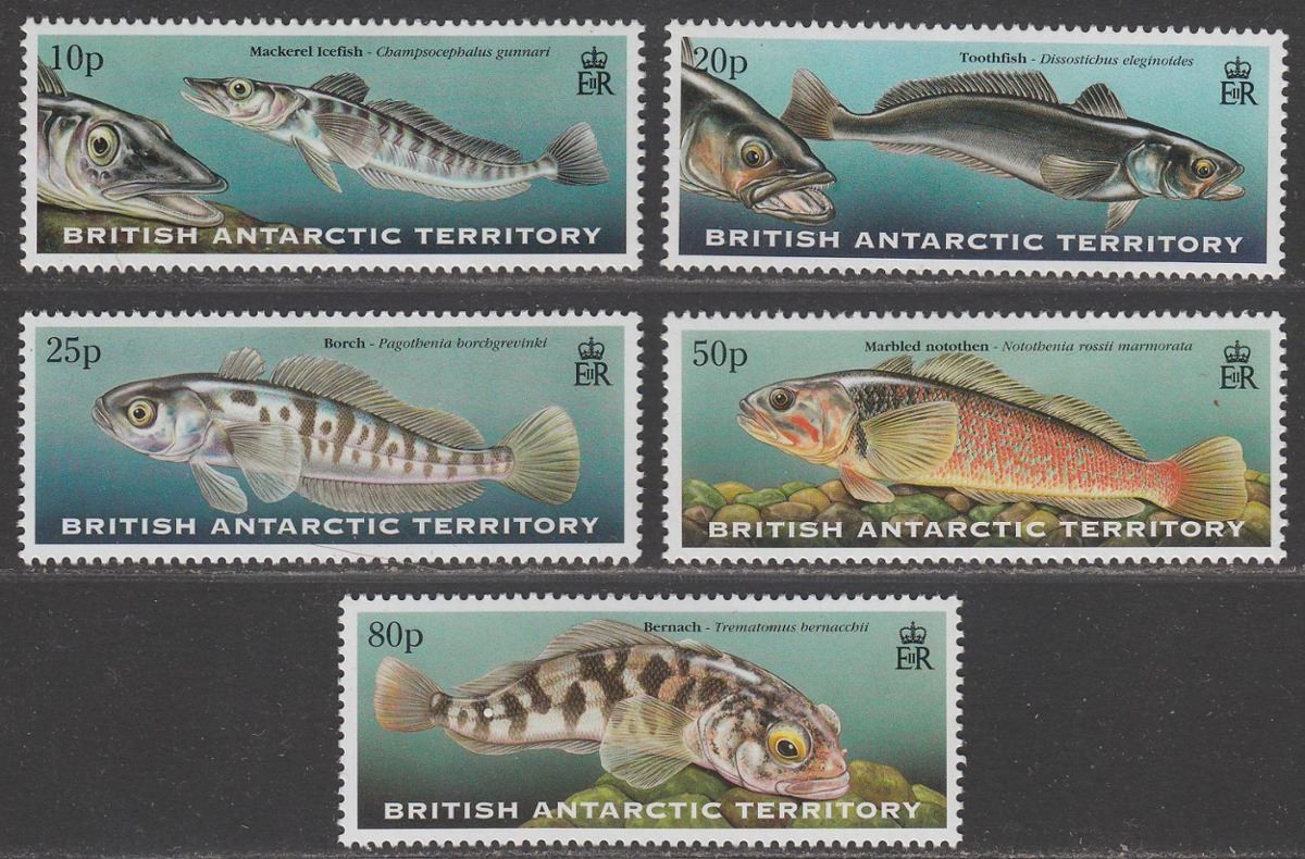 British Antarctic Territory 1999 QEII Fish Set Mint SG302-306 cat £16 BAT
