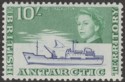 Click for more photos and details British Antarctic Territory 1963 RRS Shackleton 10sh Ultra + Emerald Mint SG14