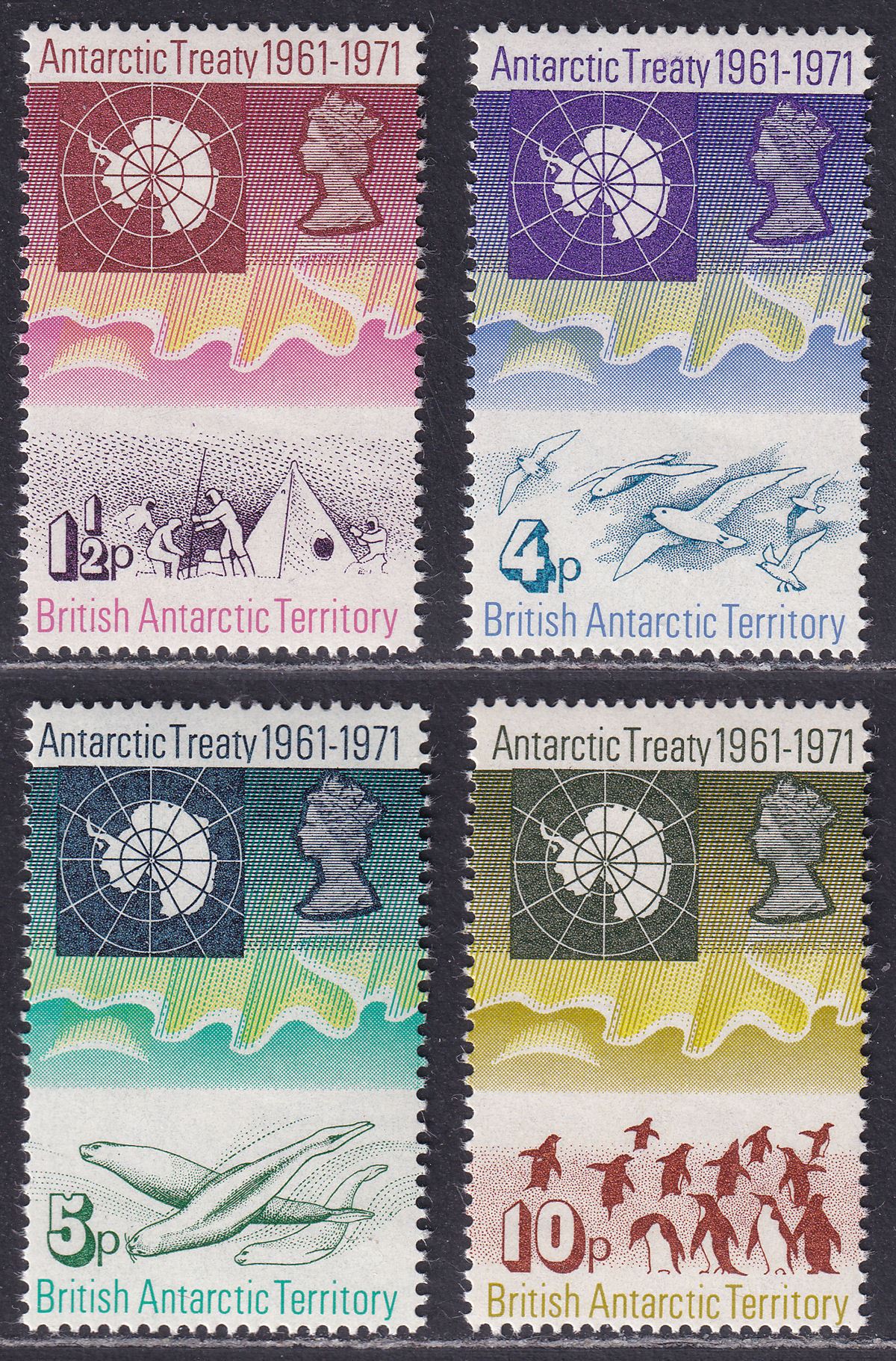 British Antarctic Territory 1971 QEII Treaty Set Mint SG38-41 cat £35 BAT