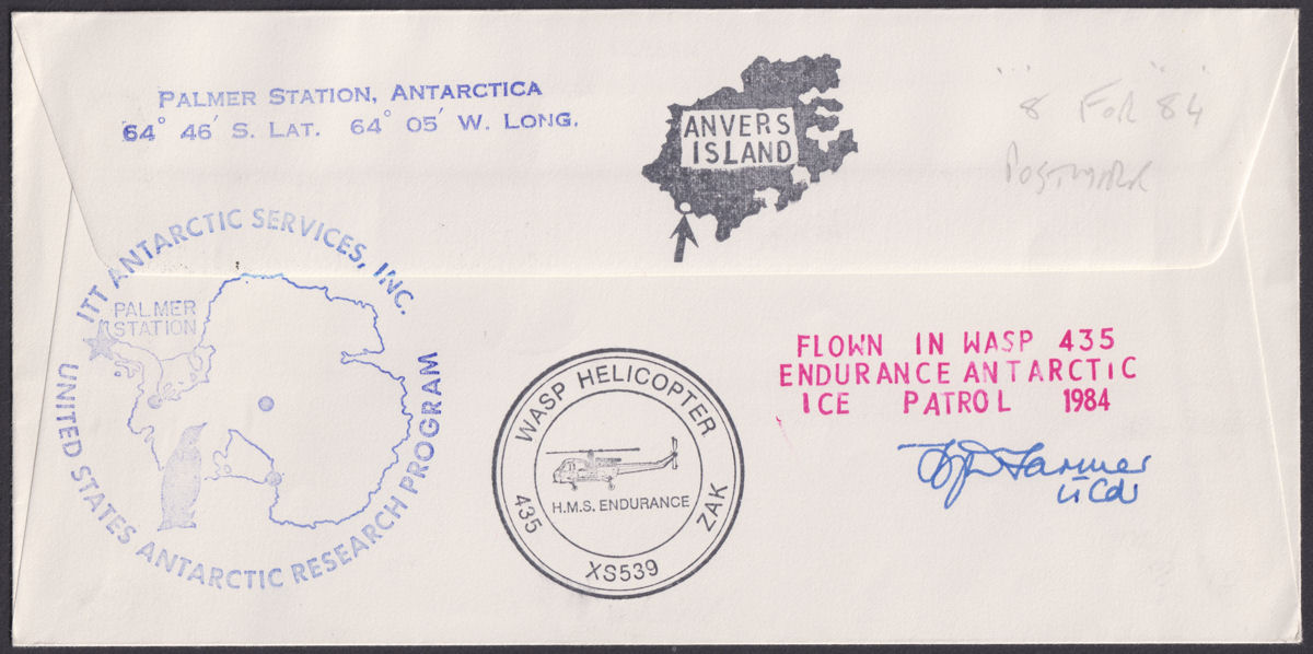 British Antarctic Territory 1984 6p x2 5p Cover FARADAY Pmk - Endurance Cachets