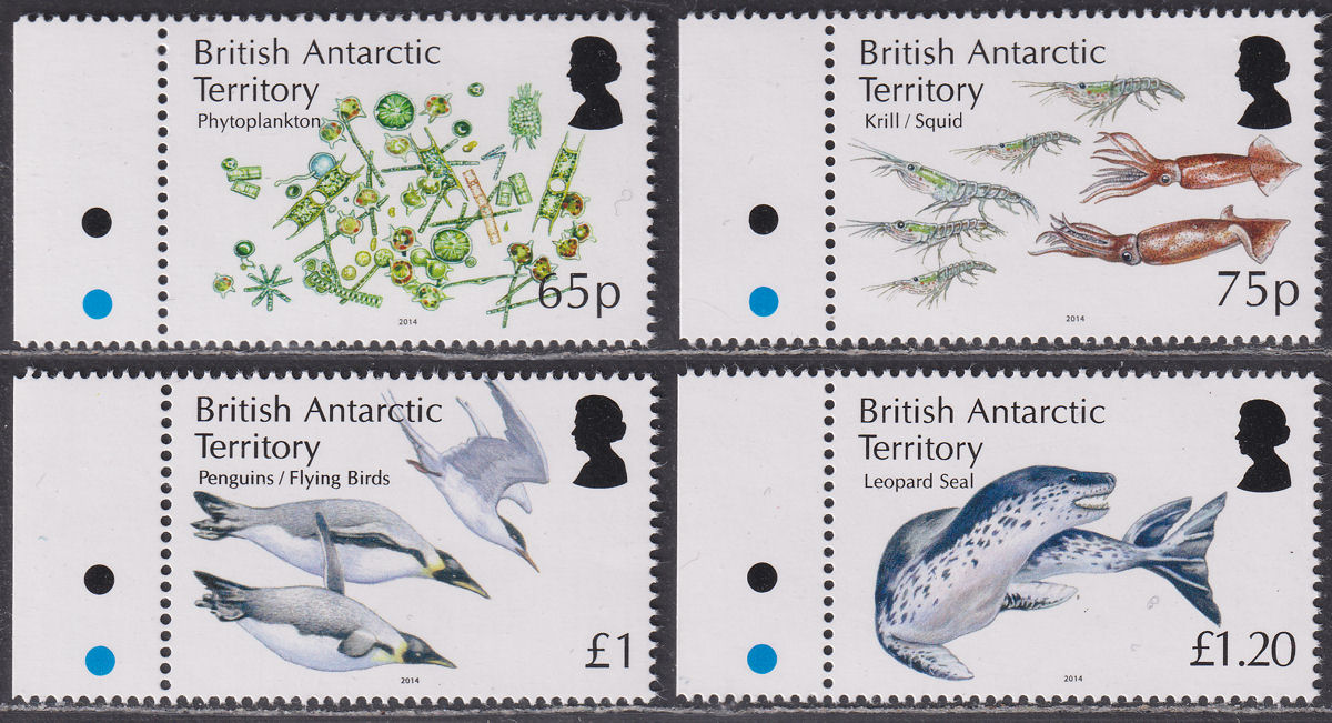 British Antarctic Territory 2014 Marine Food Web Set UM Mint SG654-657