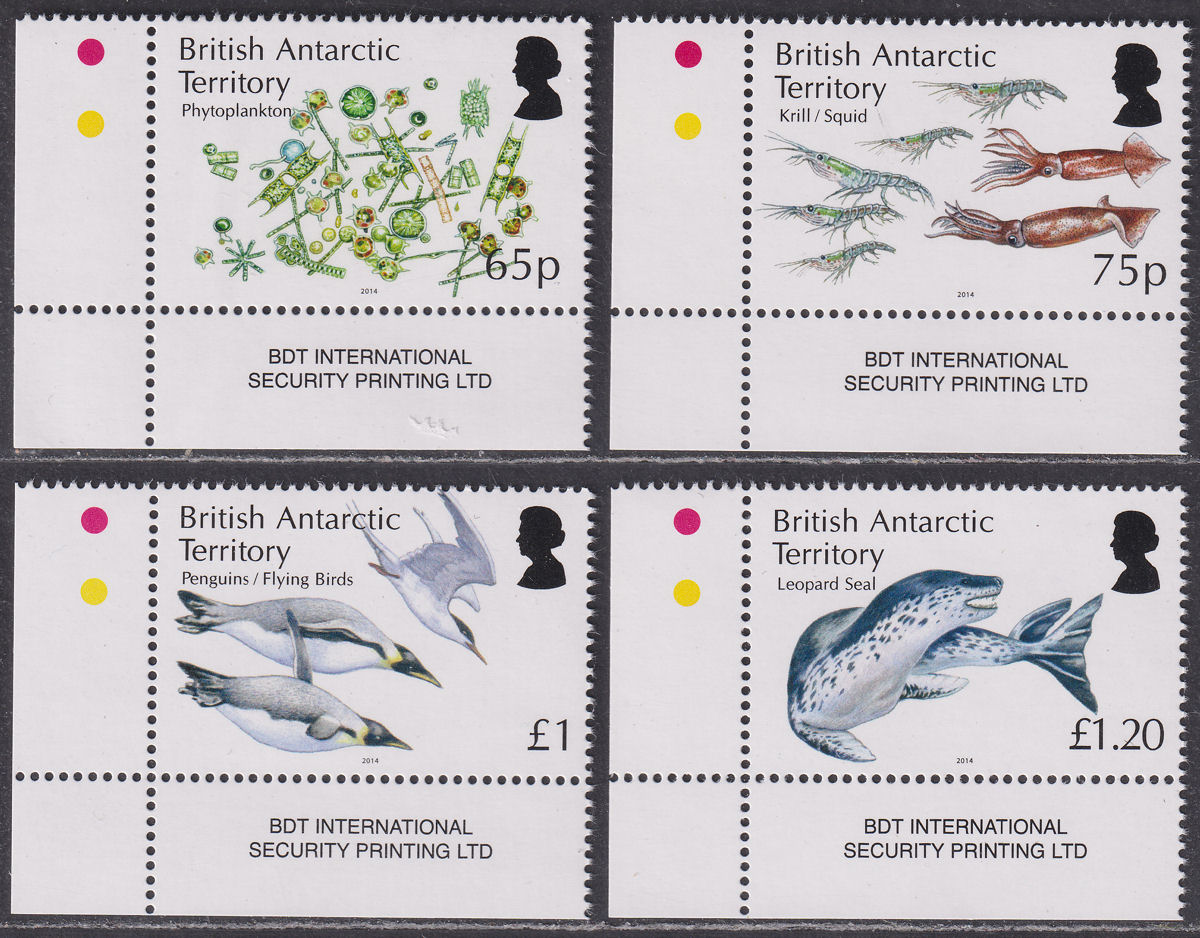 British Antarctic Territory 2014 Marine Food Web Set Mint SG654-657