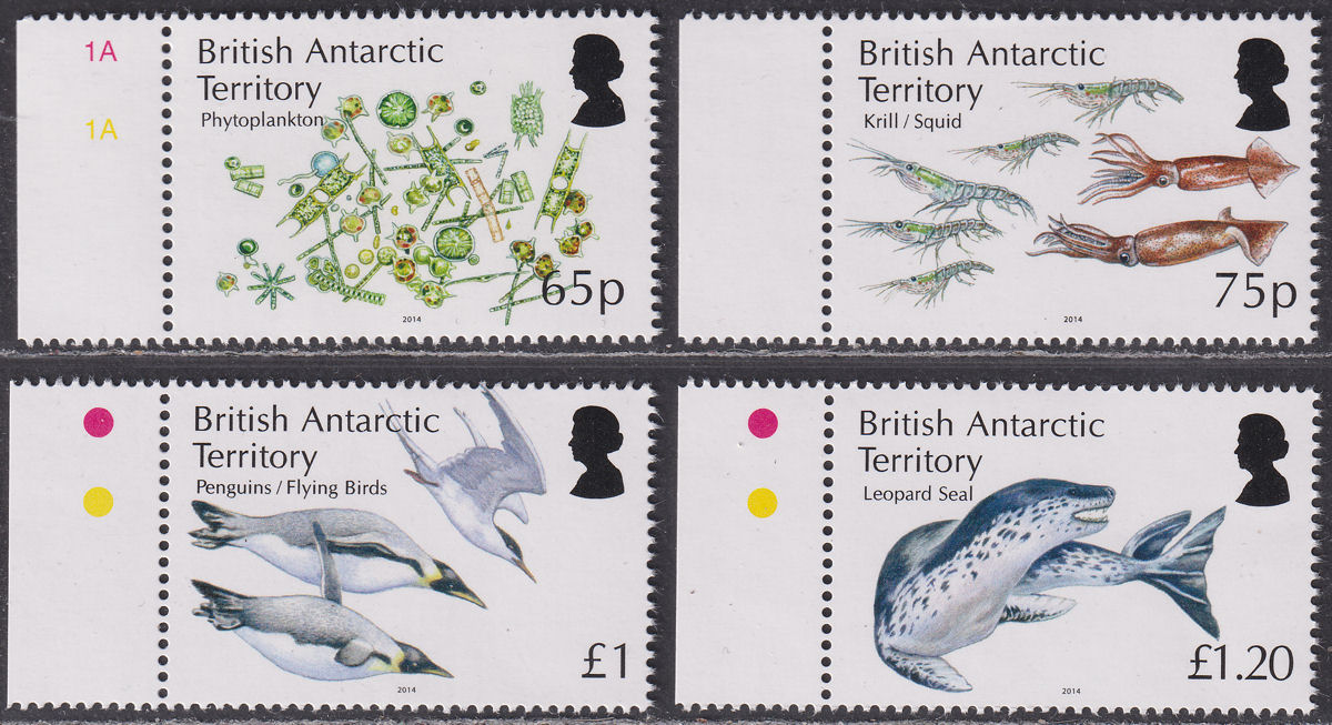 British Antarctic Territory 2014 Marine Food Web Set Mint SG654-657