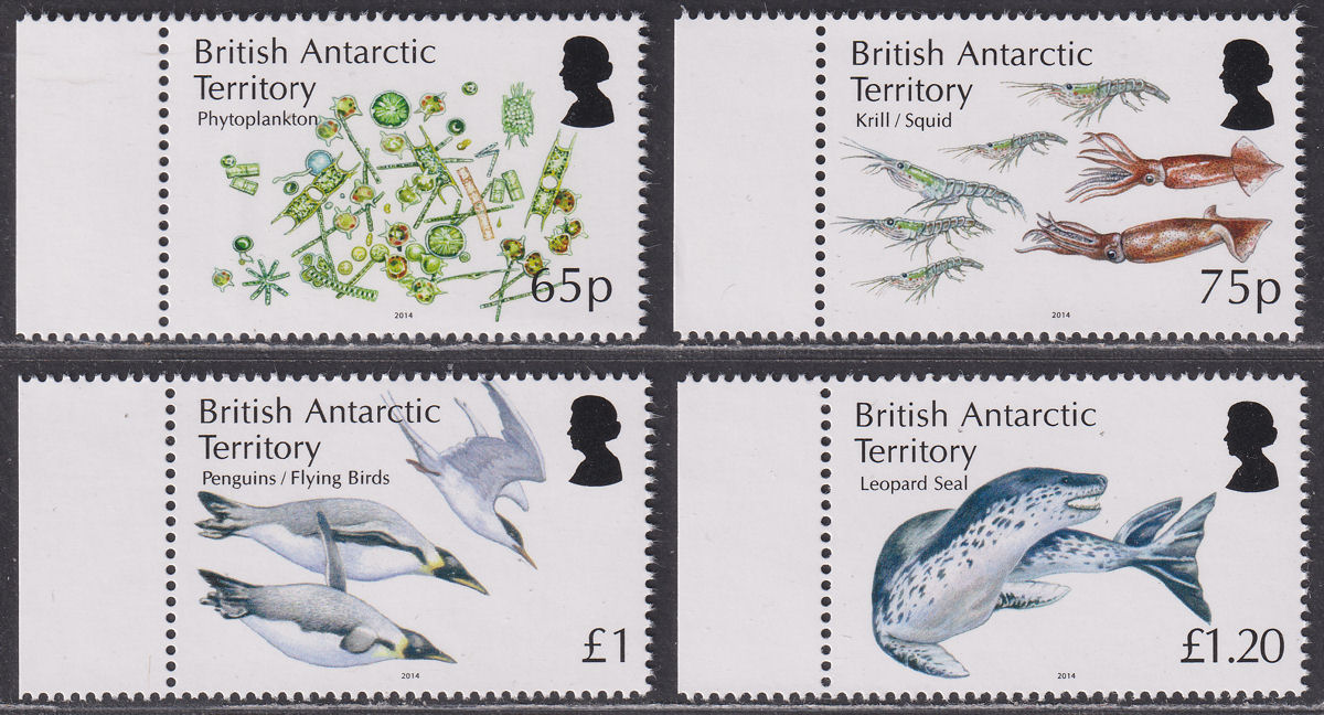 British Antarctic Territory 2014 Marine Food Web Set Mint SG654-657