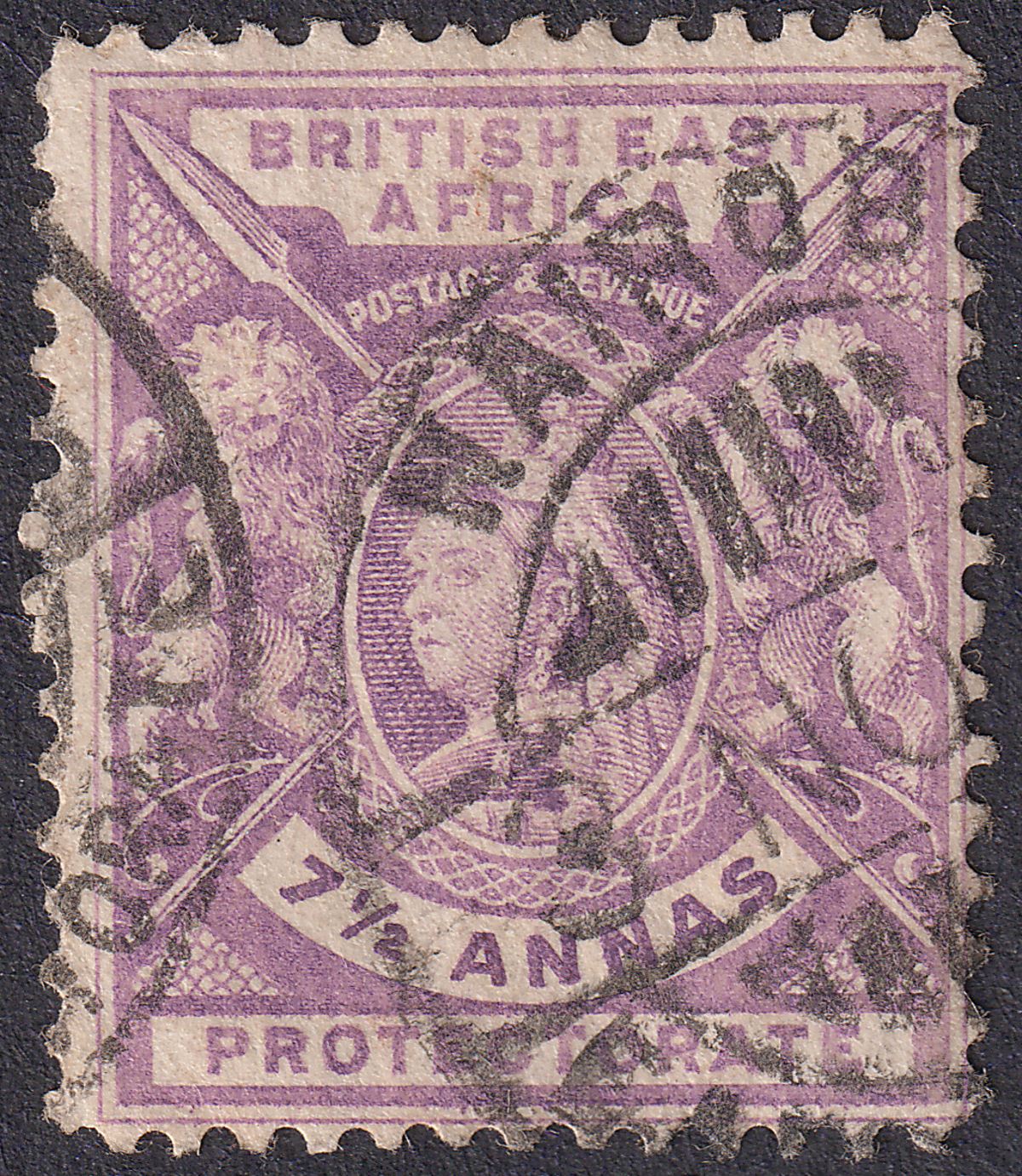 British East Africa 1896 QV 7½a Mauve Used SG73 cat £30