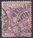 Click for more photos and details British East Africa 1896 QV 7½a Mauve Used SG73 cat £30