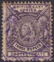 Click for more photos and details British East Africa 1896 QV 3r Deep Violet Fiscally Used SG77 TONED