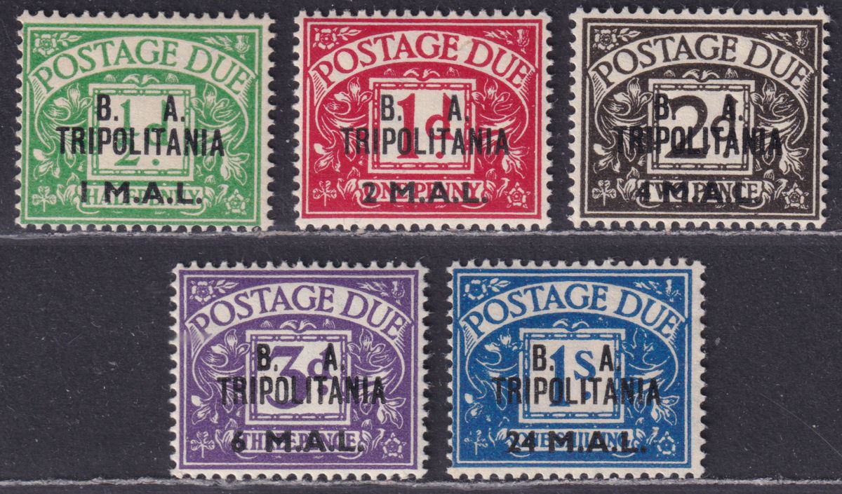 BOIC Tripolitania 1950 KGVI BA Postage Due Surcharge Set Mint SG TD6-TD10 c £100