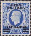 BOIC Eritrea 1948 KGVI BMA Surcharge 10sh Ultramarine Mint SG E12 cat £30