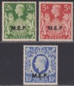 BOIC MEF 1947 KGVI Overprint 2sh6d, 5sh, 10sh UM Mint SG M19-M21 cat £90
