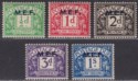 Click for more photos and details BOIC 1942 KGVI MEF Postage Due Overprint Set Mint SG MD1-MD5 cat £6.50