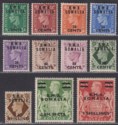 Click for more photos and details BOIC Somalia 1948 KGVI BMA Surch Set Mostly Mint SG S10-S20 cat £55 faulty 5sh