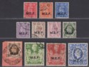 Click for more photos and details BOIC 1943-47 KGVI MEF Forces Overprint Set Used SG M11-M21 cat £22