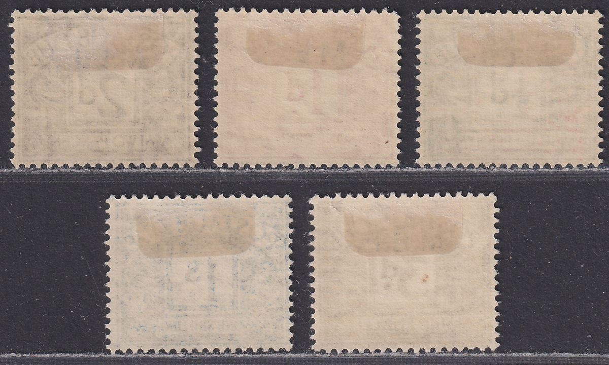 BOIC 1942 KGVI MEF Postage Due Overprint Set Mint SG MD1-MD5 cat £6.50