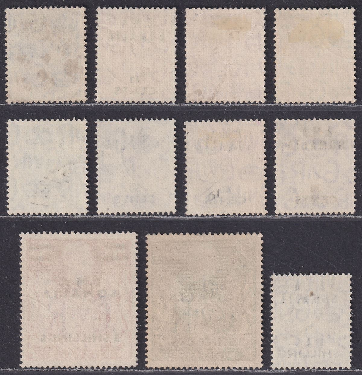 BOIC Somalia 1948 KGVI BMA Surcharge Set Used SG S10-S20 cat £140