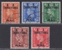 Click for more photos and details BOIC Tripolitania 1951 KGVI BA Surcharge Set to 5l Used SG T27-T31 cat £30
