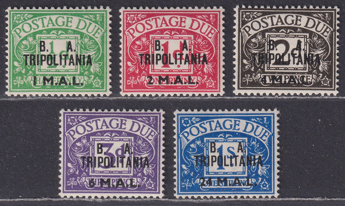 BOIC Tripolitania 1950 KGVI BA Postage Due Surcharge Set Mint SG TD6-TD10 c £100